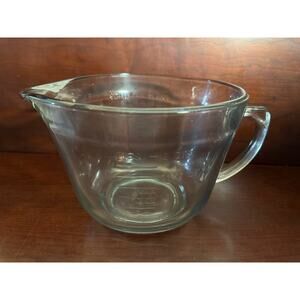 Vtg USA Anchor Hocking Clear Glass Mixing Batter Bowl Measuring 8 Cups 2 Qt